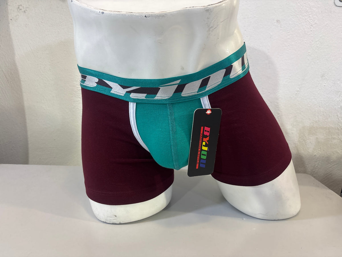 Bóxer para Hombre Byjou Underwear Victor Vino con Turquesa