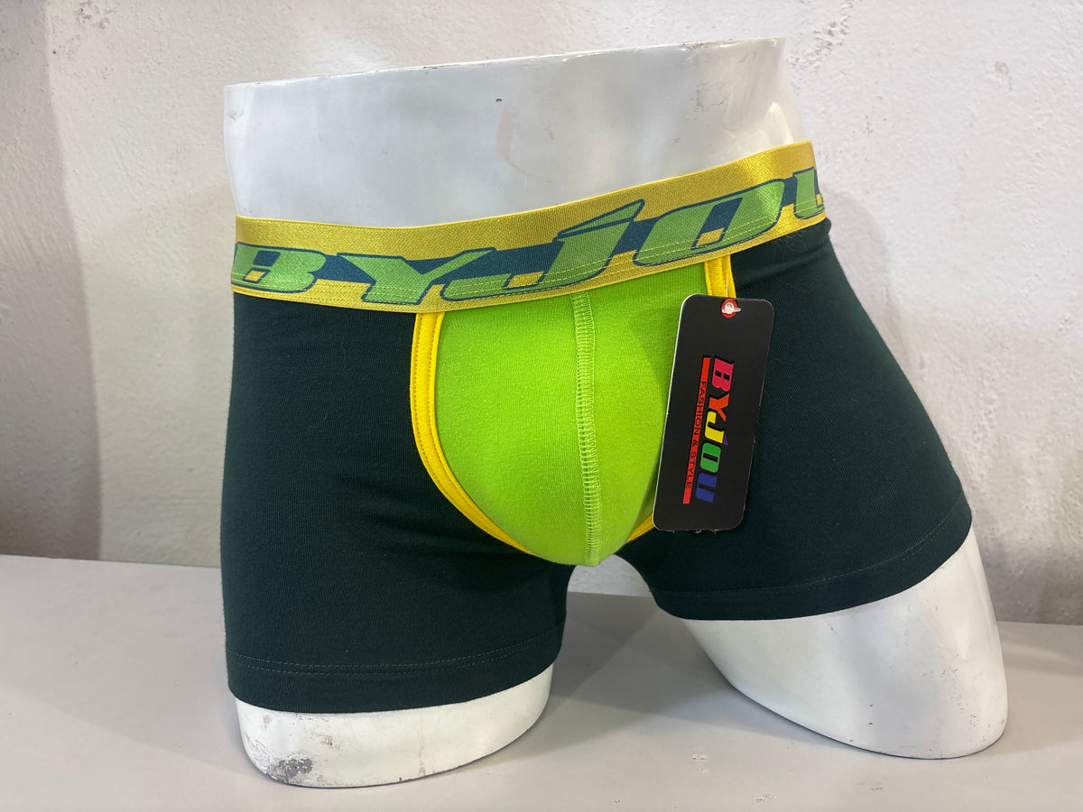 Bóxer para Hombre Byjou Underwear Victor Verde Oscuro con Verde Lima