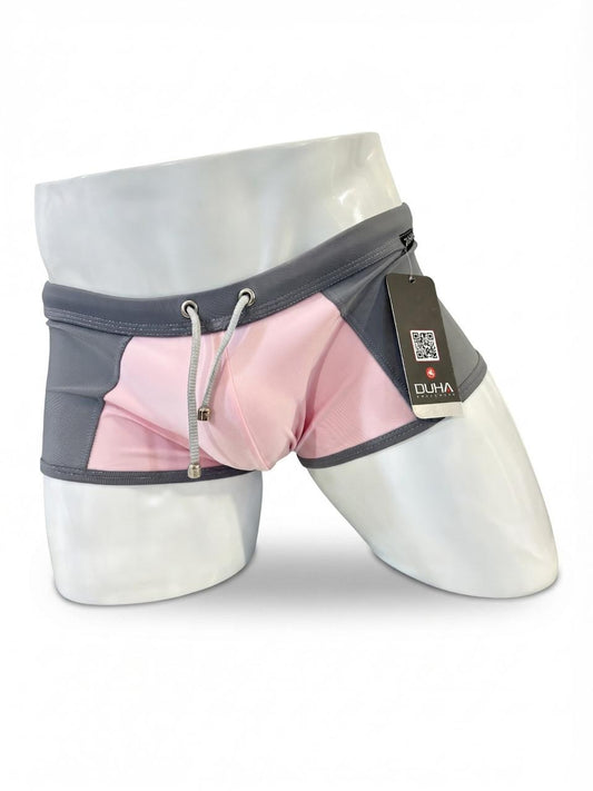 Traje de Baño Corto Hombre Gris y Rosa | DUHA