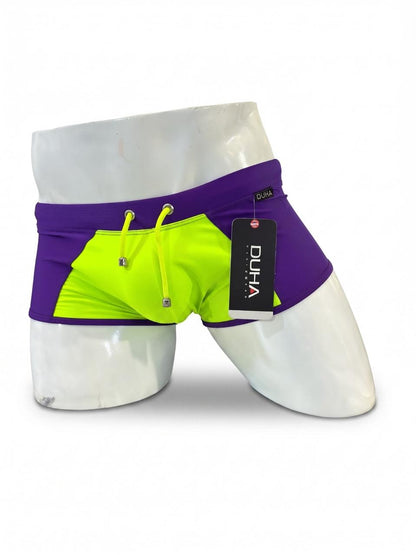 Traje de Baño Corto Hombre Morado y Limón | DUHA