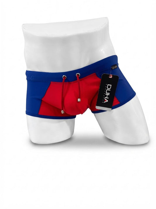 Traje de Baño Corto Hombre Azul Rey y Rojo | DUHA