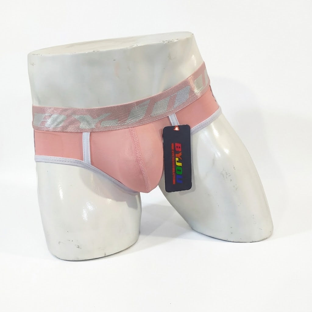 Bóxer para hombre Náutico Mesh palo de rosa con bies blanco
