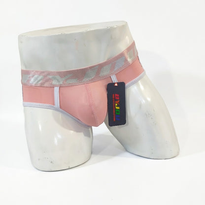 Bóxer para hombre Náutico Mesh palo de rosa con bies blanco