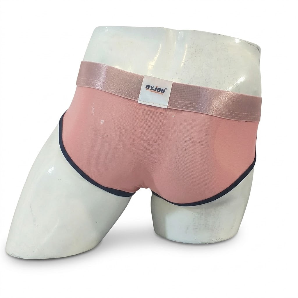 Bóxer para hombre Náutico Mesh palo de rosa con bies negro
